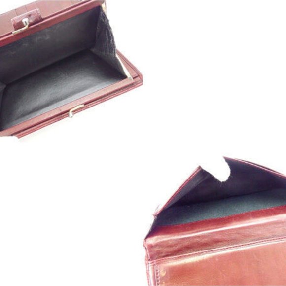 Bally Wallet Purse Long Wallet Red Gold Woman Authentic Used Y4922 - Picture 6 of 6